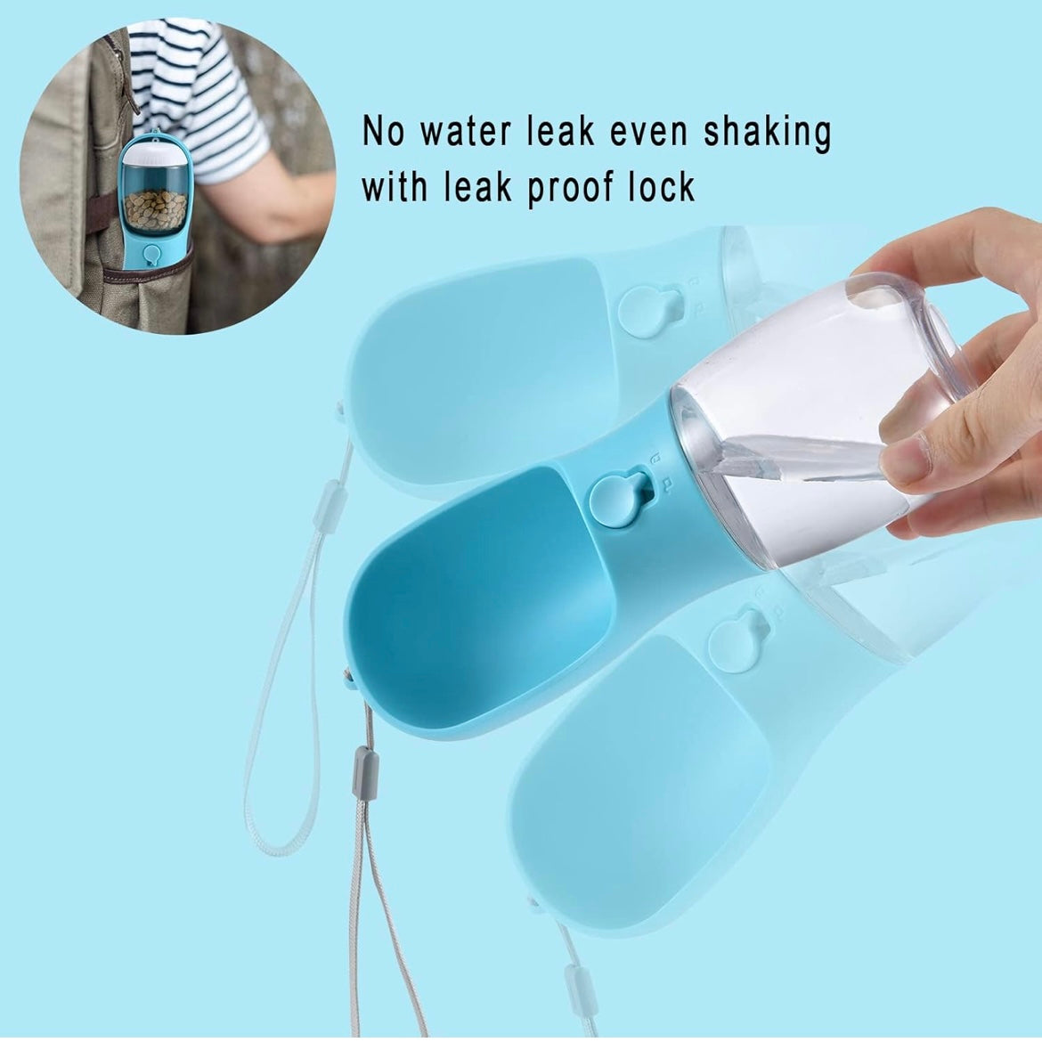2-in-1 Pet Water Bottle and Food Dispenser