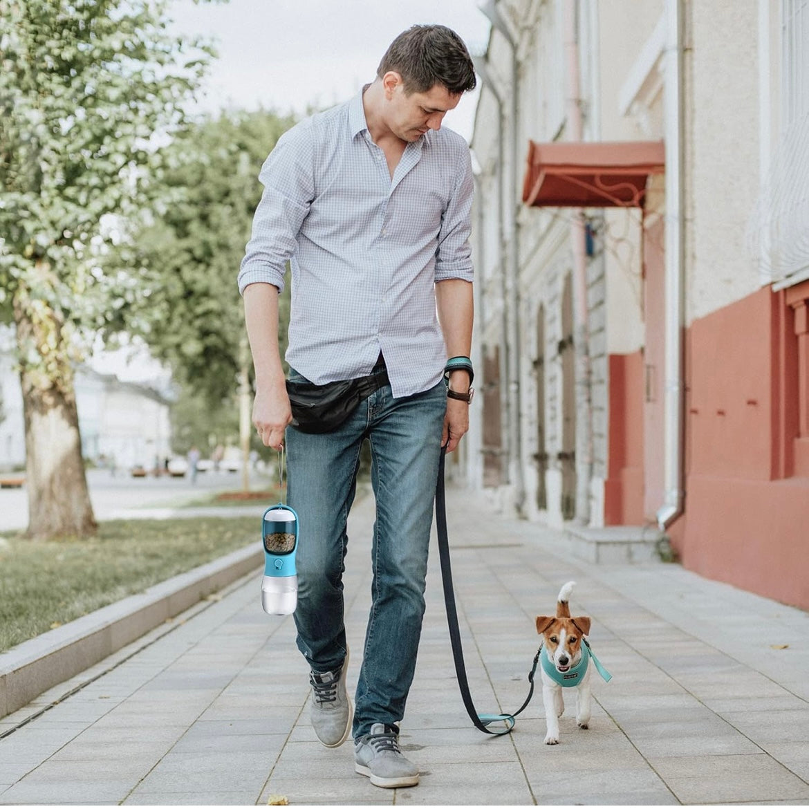 2-in-1 Pet Water Bottle and Food Dispenser