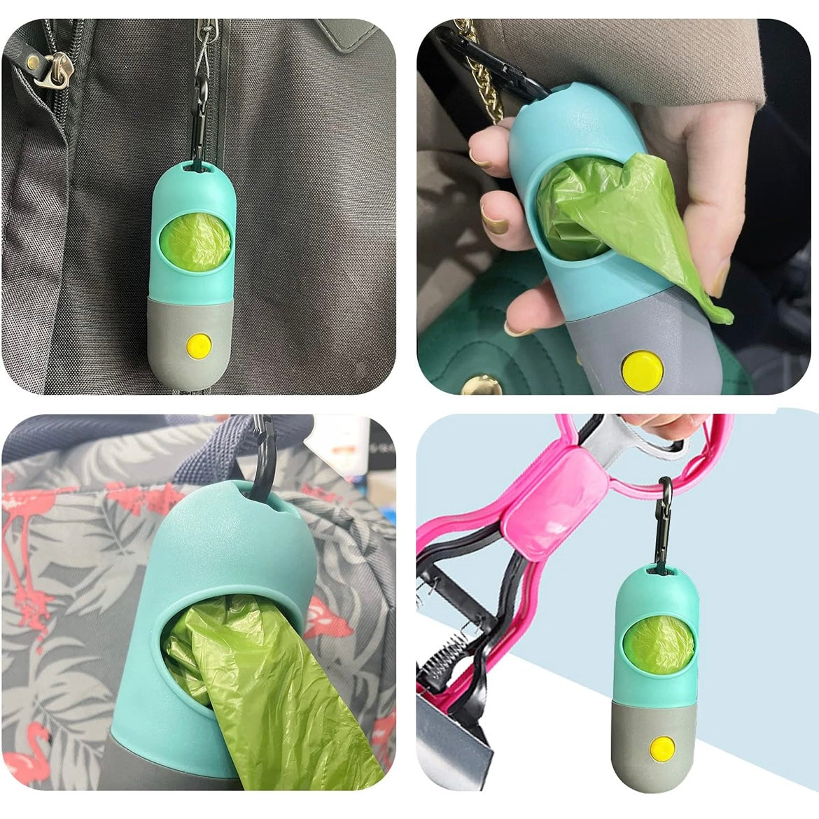 Dog Waste Bag Dispenser + Built-In Flashlight