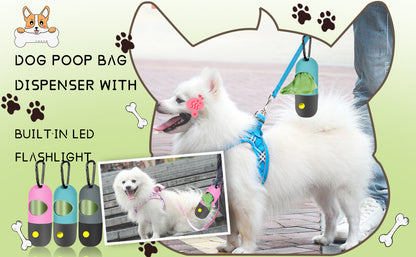 Dog Waste Bag Dispenser + Built-In Flashlight
