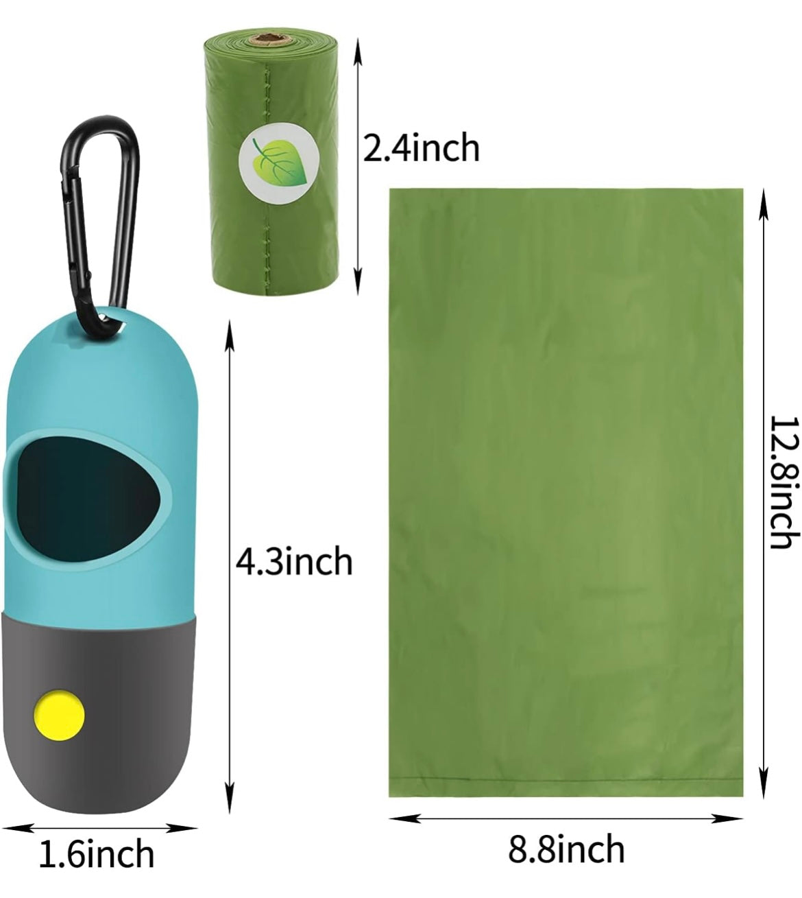 Dog Waste Bag Dispenser + Built-In Flashlight