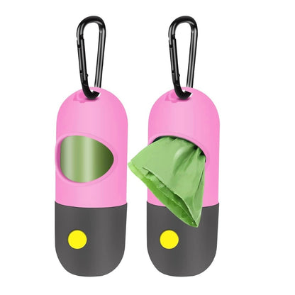 Dog Waste Bag Dispenser + Built-In Flashlight