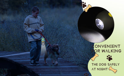 Dog Waste Bag Dispenser + Built-In Flashlight